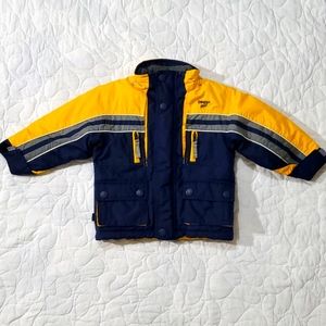 Osh Kosh Boys 2T Puffer Coat Navy/Yellow